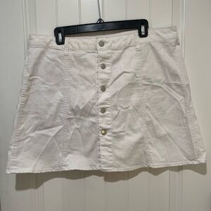 White Jean Skirt